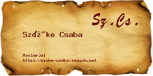 Szőke Csaba névjegykártya